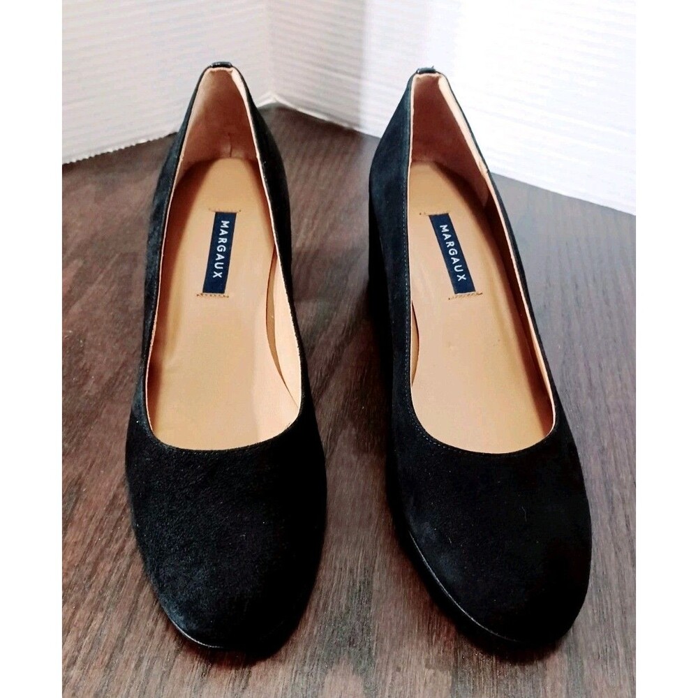 Margaux The Heel Black Suede Handmade Comfort Career Wear Shoes Women's 9.5